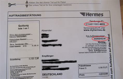 Hermes tracking number on label